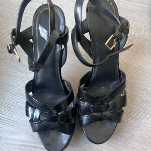 Yves Saint Laurent (YSL) Black Patent Platform Heels – Size 39
